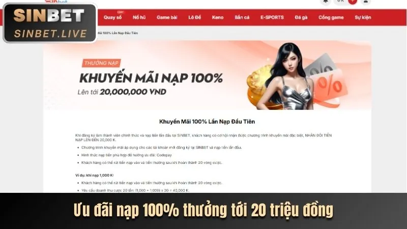 Ưu đãi nạp tiền lần đầu tại hm88 thể thao